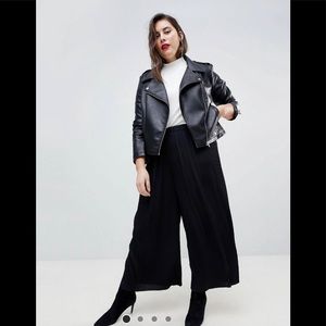 ASOS Curve Pleated Plisse Culotte Pants